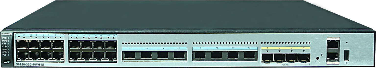 Huawei S6720-32C-PWH-SI 24 Port Multi-Gig 4 SFP Layer 3 Ethernet Switch – Refurb