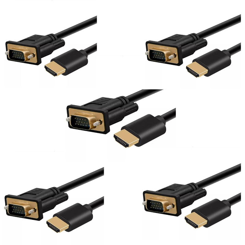 5 x VGA To HDMI Cable - 1.5m - Pre-Owned