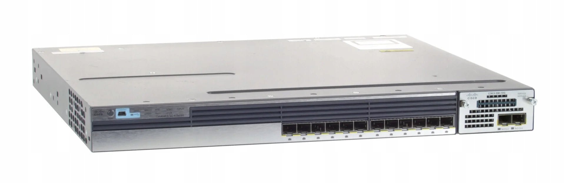 Cisco WS-C3750X-12S-E With C3KX-SM-10G 12 Port Layer 3 Gigabit Switch – Refurb