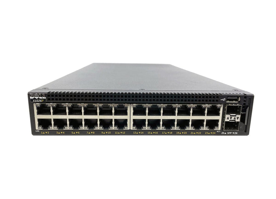 Dell Networking E11W X1026P 24 Port 2 SFP Gigabit PoE Layer 2 Managed Switch – Refurb