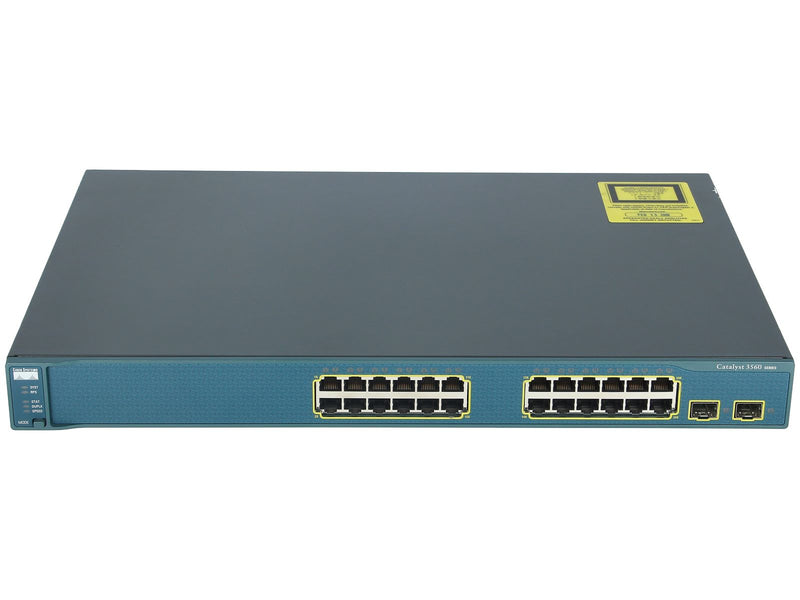 Cisco Catalyst Ws-C3560-24Ps-S - 24 10/100 Poe + 2 Sfp + Ipb Image Switch - Refurb Switch